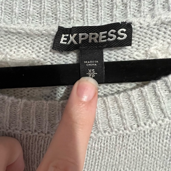 Express Oversized Heart Pullover Knit Wool Mohair Blend Sweater XS - Picture 2 of 5